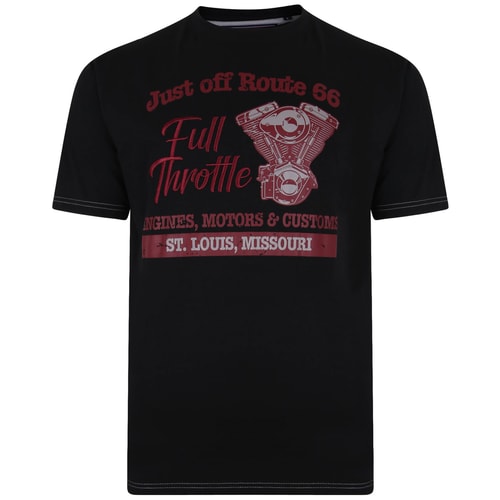 KAM Full Throttle Print Tee Black